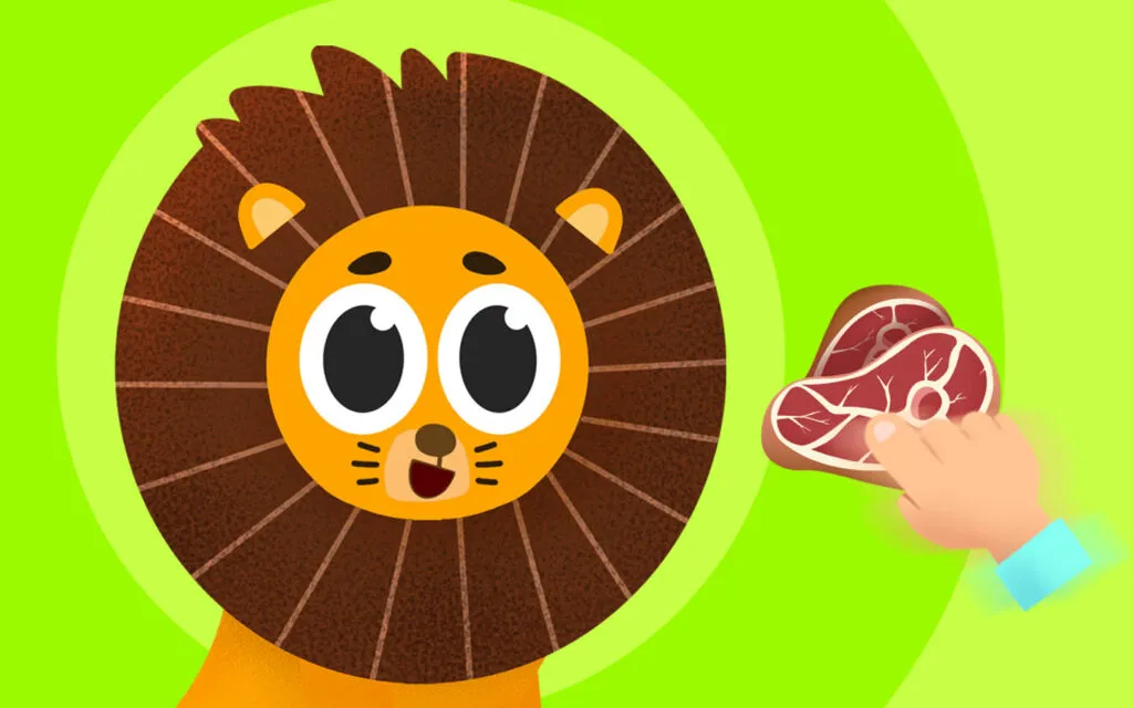 Animal Diets game screen with diet categories